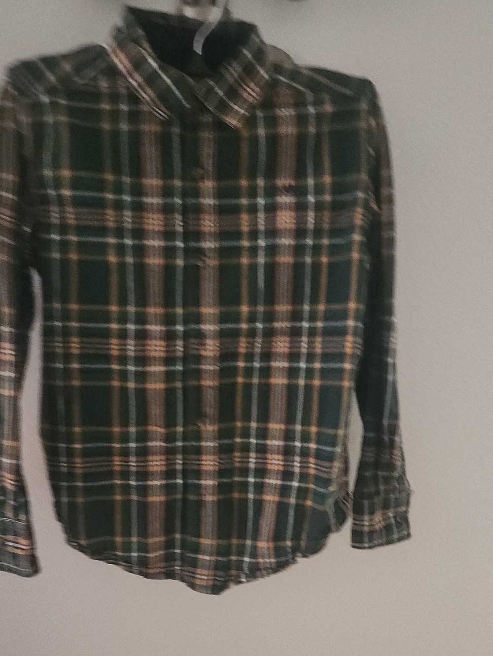 Boy's Tommy Bahama Green Plaid Button-Down Shirt with Tan Accents Size 7
